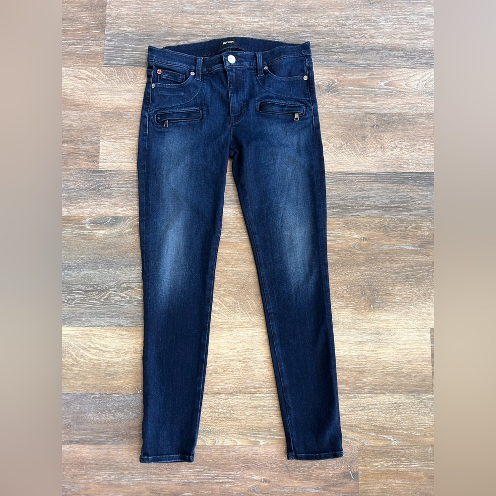 Hudson Roe mid rise ankle super skinny jeans size 28 zipper pockets length 36”